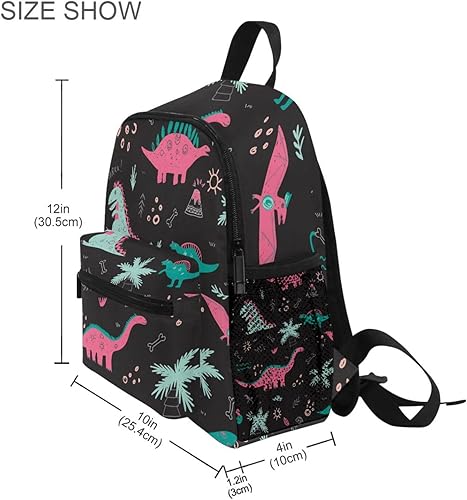 Miniatura 4 de OREZI mochila para niños, con estampado del espacio exterior y planetas, mochila escolar para niñas y niños pequeños, Colorido dinosaurio.),