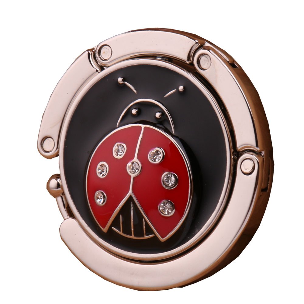 Ladybird Folding Handbag Hanger Travel Bag Decor Tote Purse Hook Holder - 2