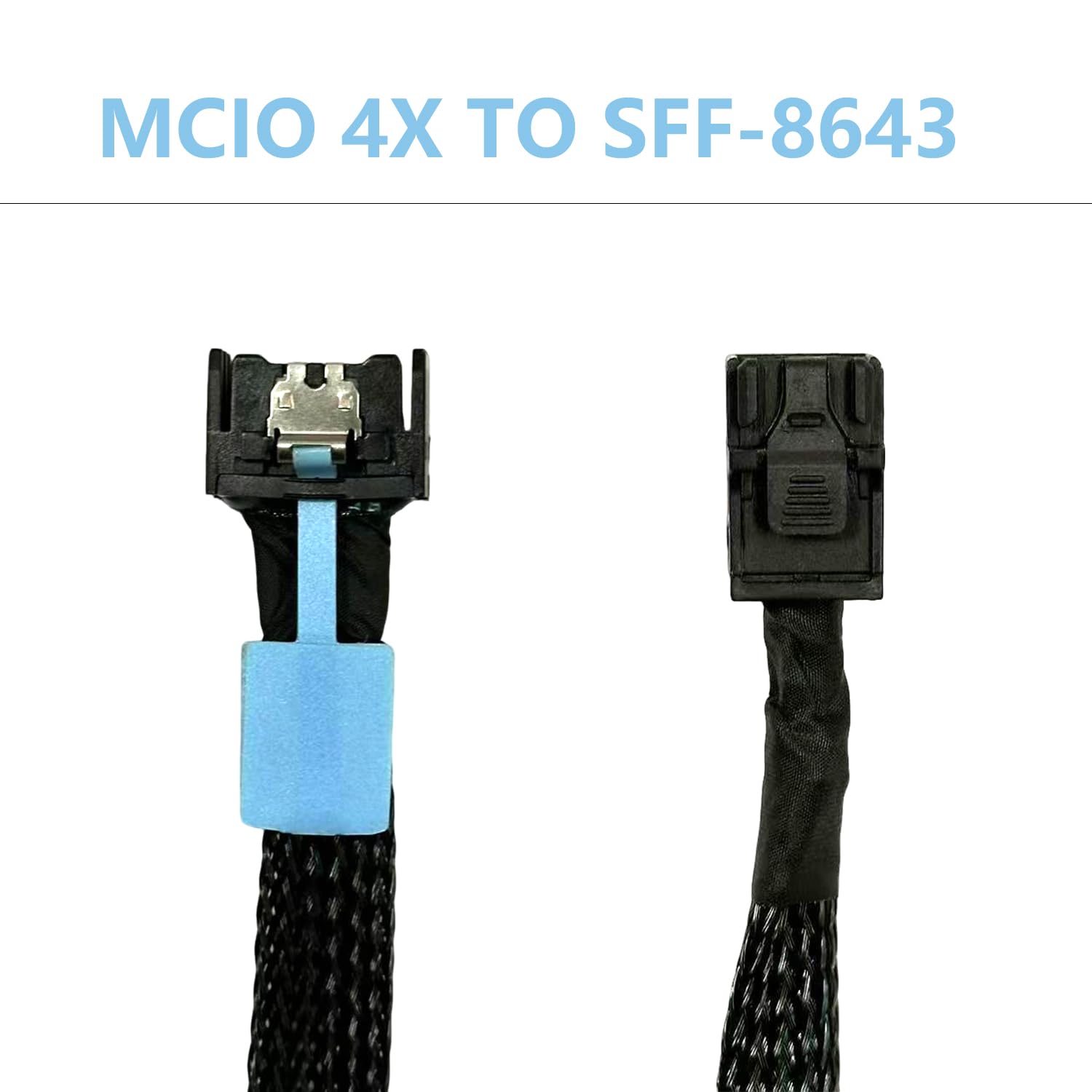 MCIO 4i to Mini SAS HD SFF-8643 Internal Cable, 12Gbps MCIO 4X(SFF-TA-1002) to SFF-8643 High Speed Data Cable for Server, HBA RAID Card, Backplane, NAS (80cm)