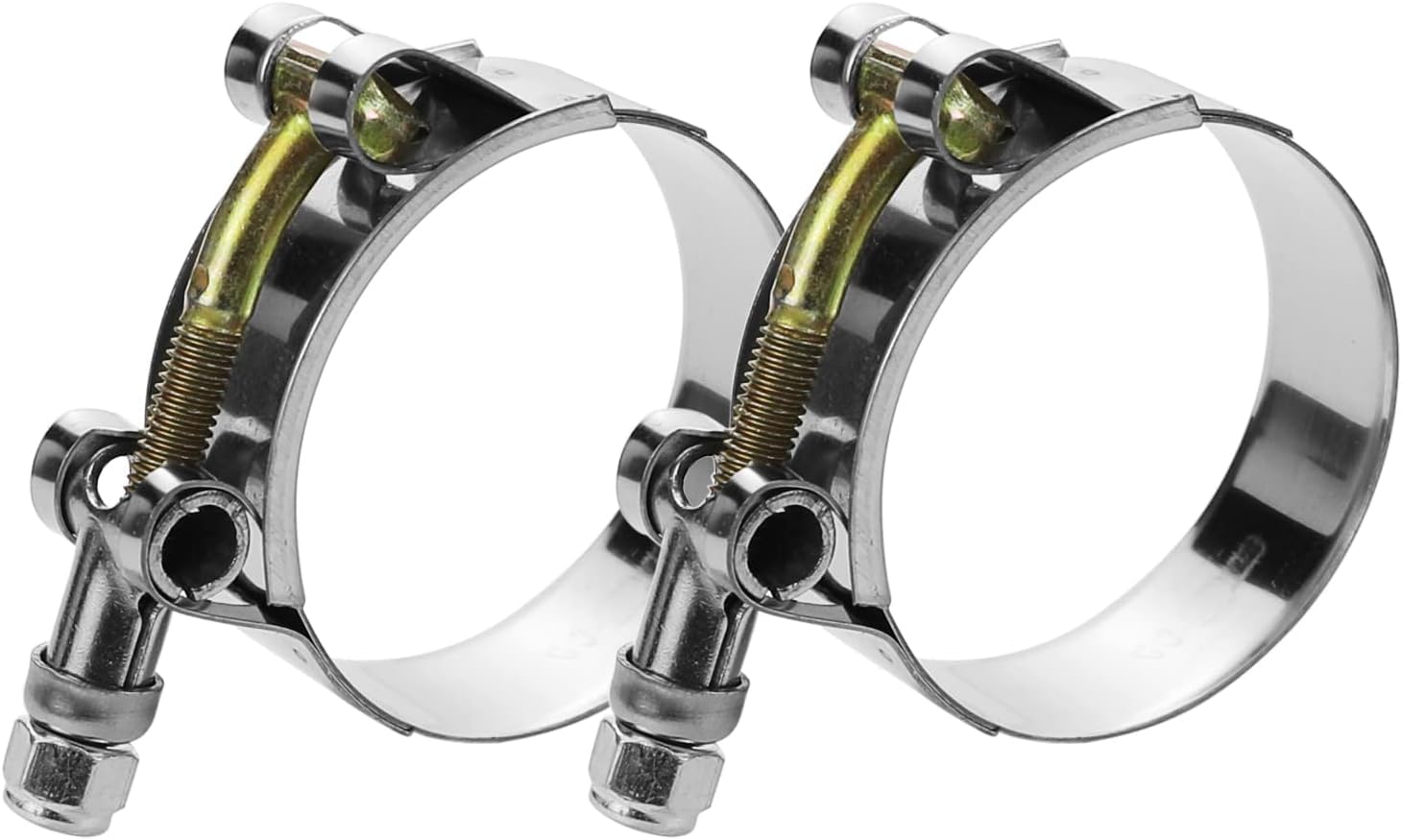 WYSIWYKA 2 Pack 304 Stainless Steel T-Bolt Hose Clamps Working Range 97mm-105mm for Heavy Duty Agriculture, Automotive and Marine Applications