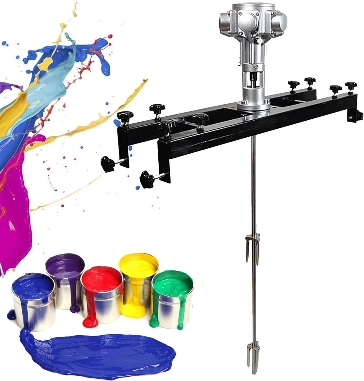 IBC Air Agitator, Electric Tank Mixer Machine 1/2HP, Speed: 0-2500RPM, Stirring Capacity: 1000L, Adjustable Size, for Paint Coating Materials Viscous Liquid Ink Dissolver