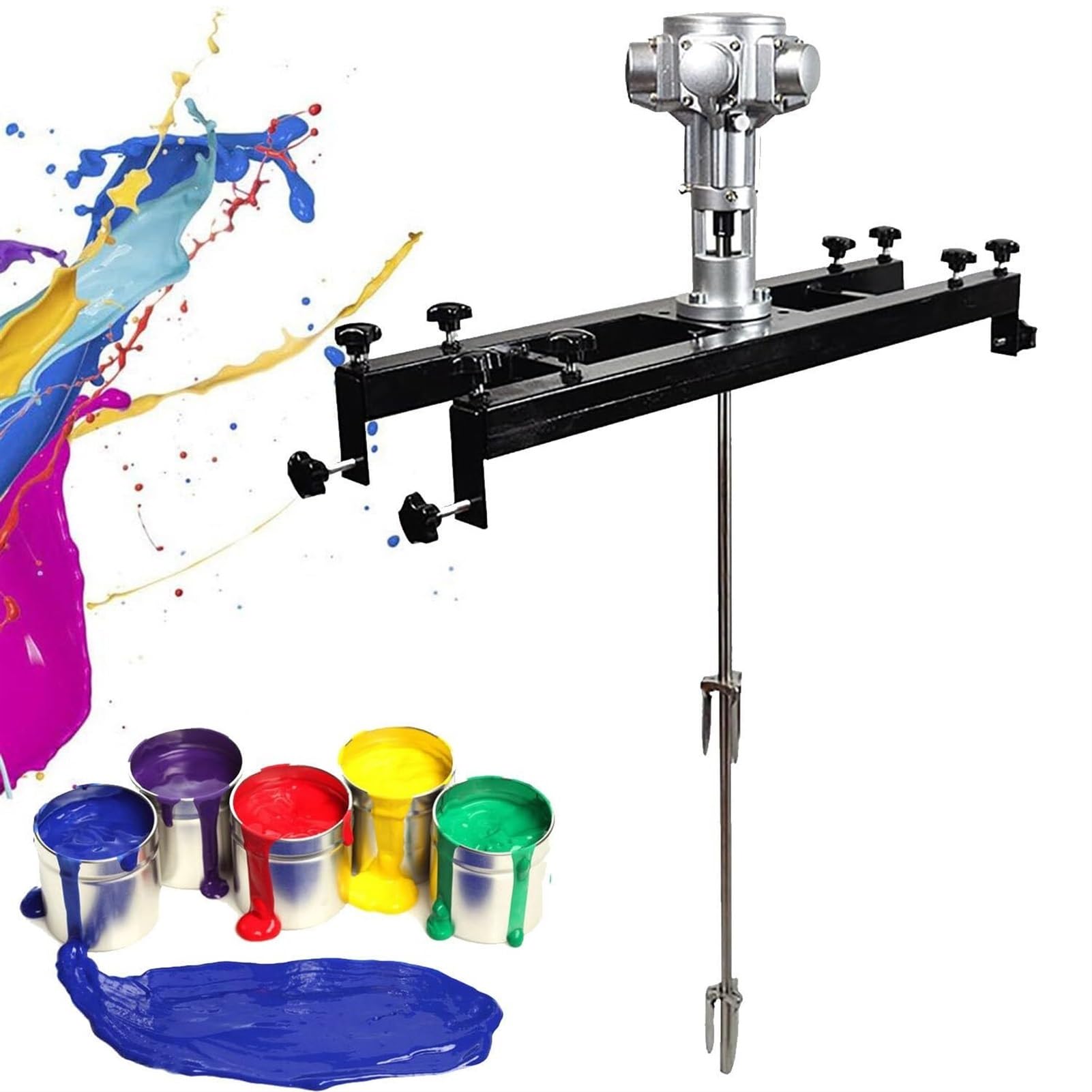 Agitatore pneumatico for miscelatore di vernice, miscelatore elettrico for serbatoio 1/2HP, velocità: 0-2500 giri/min, capacità di agitazione: 1000 l, dimensione regolabile