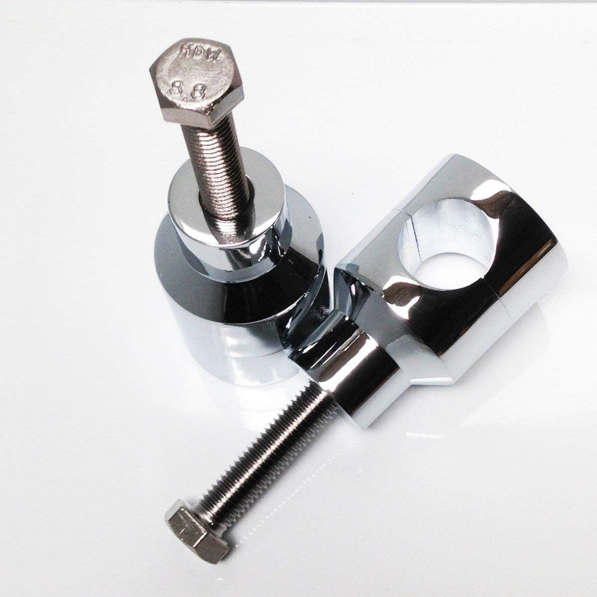 HTTMT MT030-07- Chrome Shorty ROUND 1" Handlebar Riser Compatible with Harley Kawasaki Suzuki