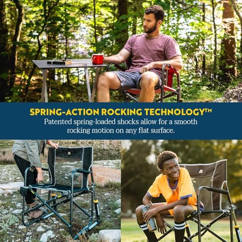 GCI Outdoor Freestyle Rocker Camping Chair | Portable Folding Rocking Chair with Solid, Durable Armrests, Drink Holder & Comfortable Backrest — Cinnamon by GCI Outdoor - Image 3