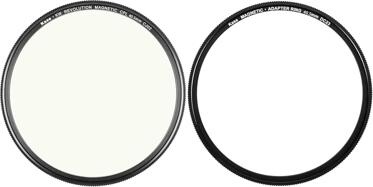 Kase Wolverine Revolution 49mm Magnetic CPL Shockproof Tempered Optical Glass Filter w Silver Ring & Adapter