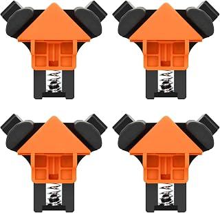 4 Pack Plastic Corner Clamp, 90 Degree Right Angle Clamp for Woodworking, Adjustable Spring Loaded