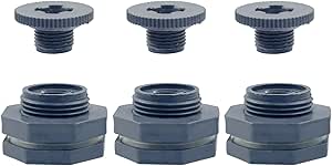 PHITUODA 3pcs 1/2 Inch Pvc Bulkhead Fitting with Plugs NPT1/2 Female ...