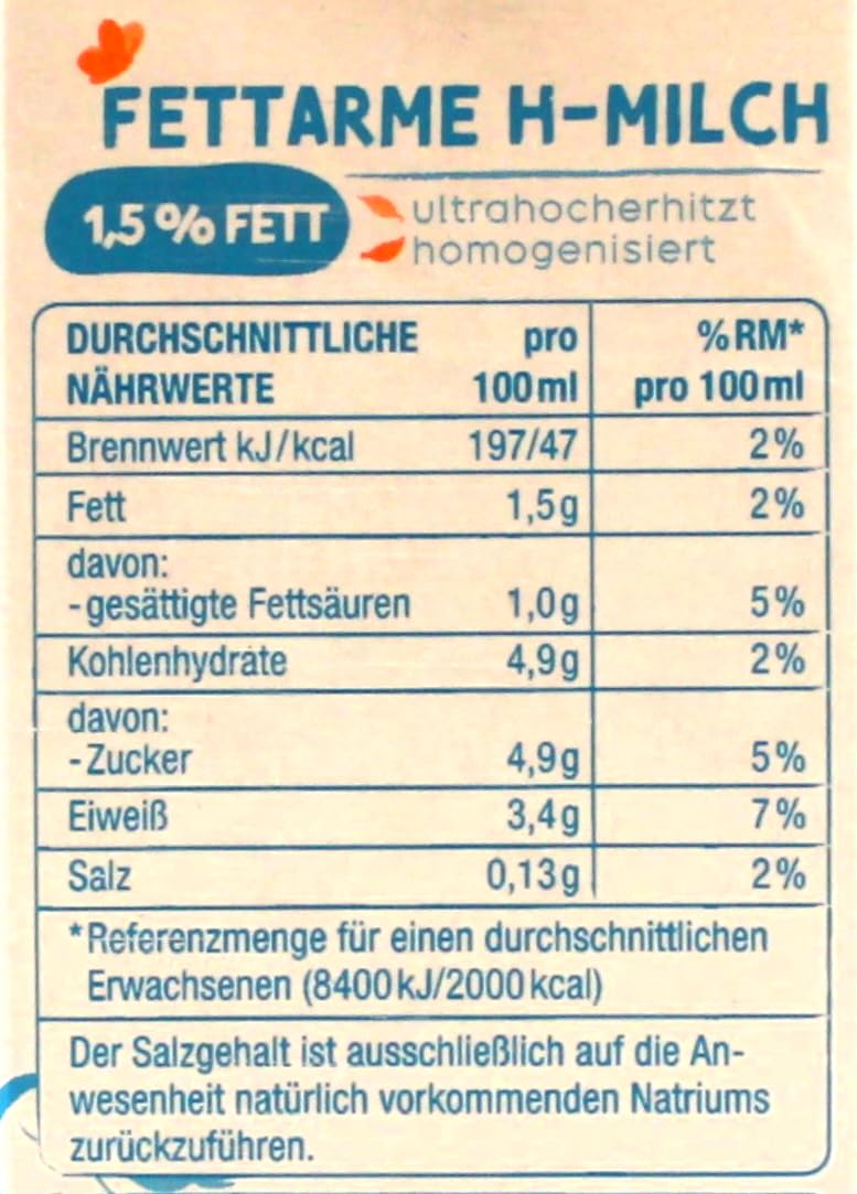 Gut & Günstig H-Milch 1,5% 12 x 1L - 12 x 1000 ml