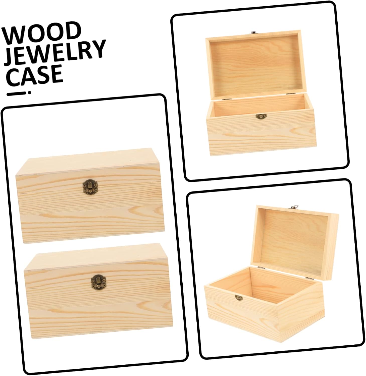 2pcs Rectangular Jewelry Box Earring Storage Case Compact Decorative Container for Jewelry and Sundries for Travel and Home Organization Unique Design for and Display image 3