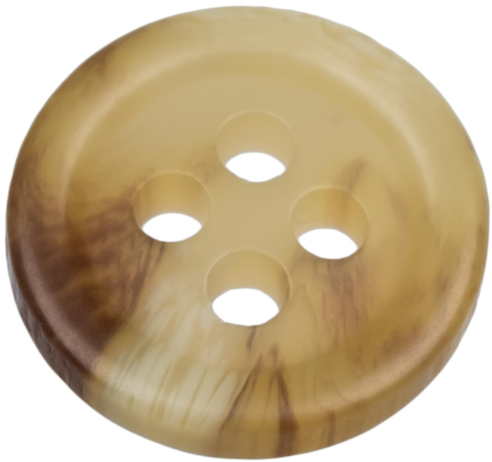 Pack of 10 Light Mixed Brown 11mm Round Faux Horn Sew On Plastic Buttons for Shirts Flat 4 Holes 18L, Light Brown - Image 2