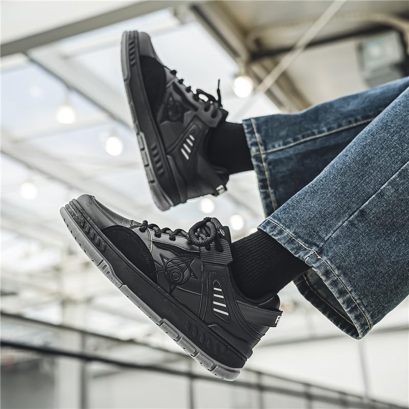 Men's Fashion Streetwear Thick-Soled Skateboarding Sneakers Comfortable Breathable Height Increasing Non-Slip Durable Lace-Up Sneakers for Outdoor Activities Shoes Size 6.5-104