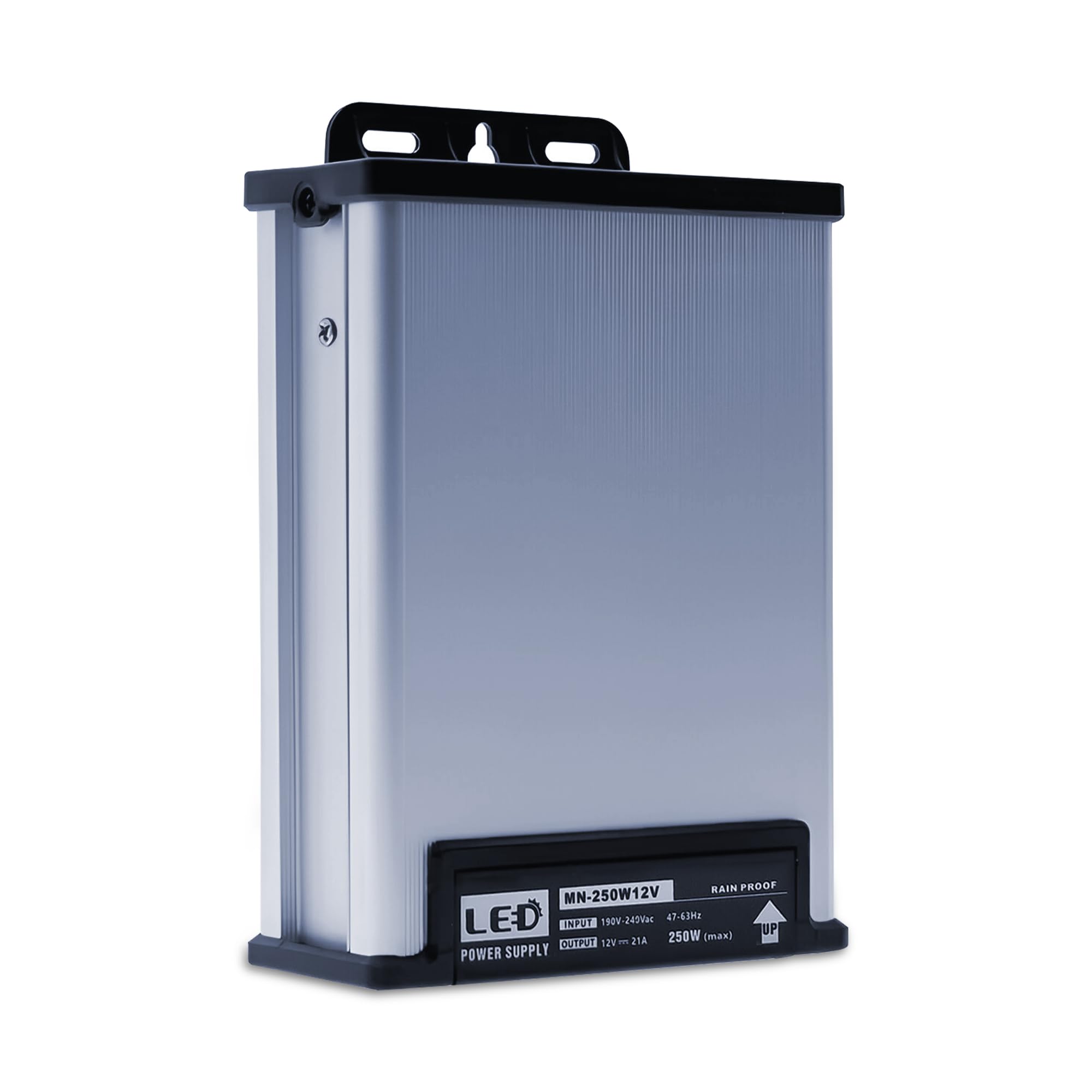 12V 250W Rainproof LED Driver Transformer, AC 190-240V to DC 12V 21A Power Supply, Constant Voltage Converter for LED Strips, Signs, Lighting Indoor & Outdoor Use (250W)
