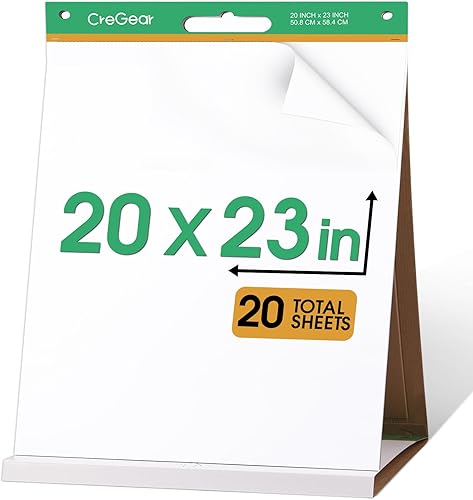 CREGEAR Sticky Tabletop Easel Pad for Teachers and Students, 20 x 23 Inches, 20 SheetsPad, 1 Pack