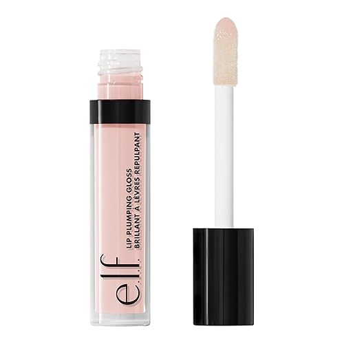 e.l.f. Brillo de labios, color de labios líquido de alto brillo, crea labios más completos y una boca más voluminosa, fórmula hidratante, color rosa
