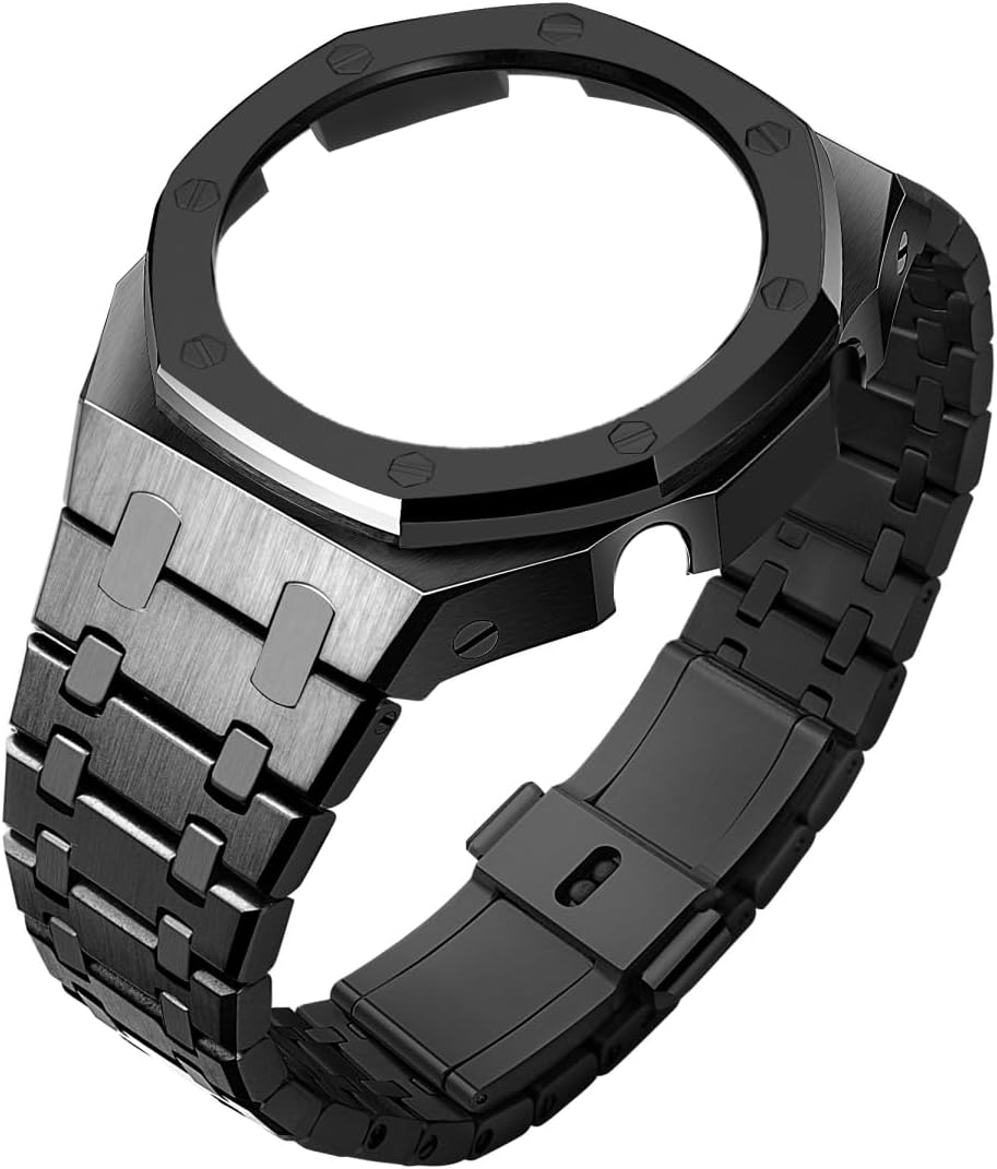 GA2100 Metal Watch Band Case Replacement Kit, Stainless Steel Strap Bezel Accessories Compatible with Casio Mens G-Shock GA2100/GA-2110 Watches