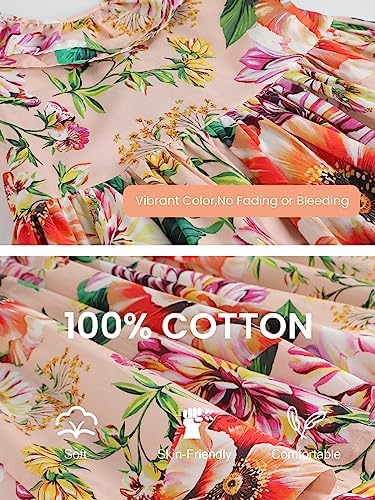 ALLOVIN Toddler Girl's Cotton Rose Floral Summer Dress Kids Sleeveless A-Line Casual Swing Beach Sundress 3 610AYtHAQTL. AC