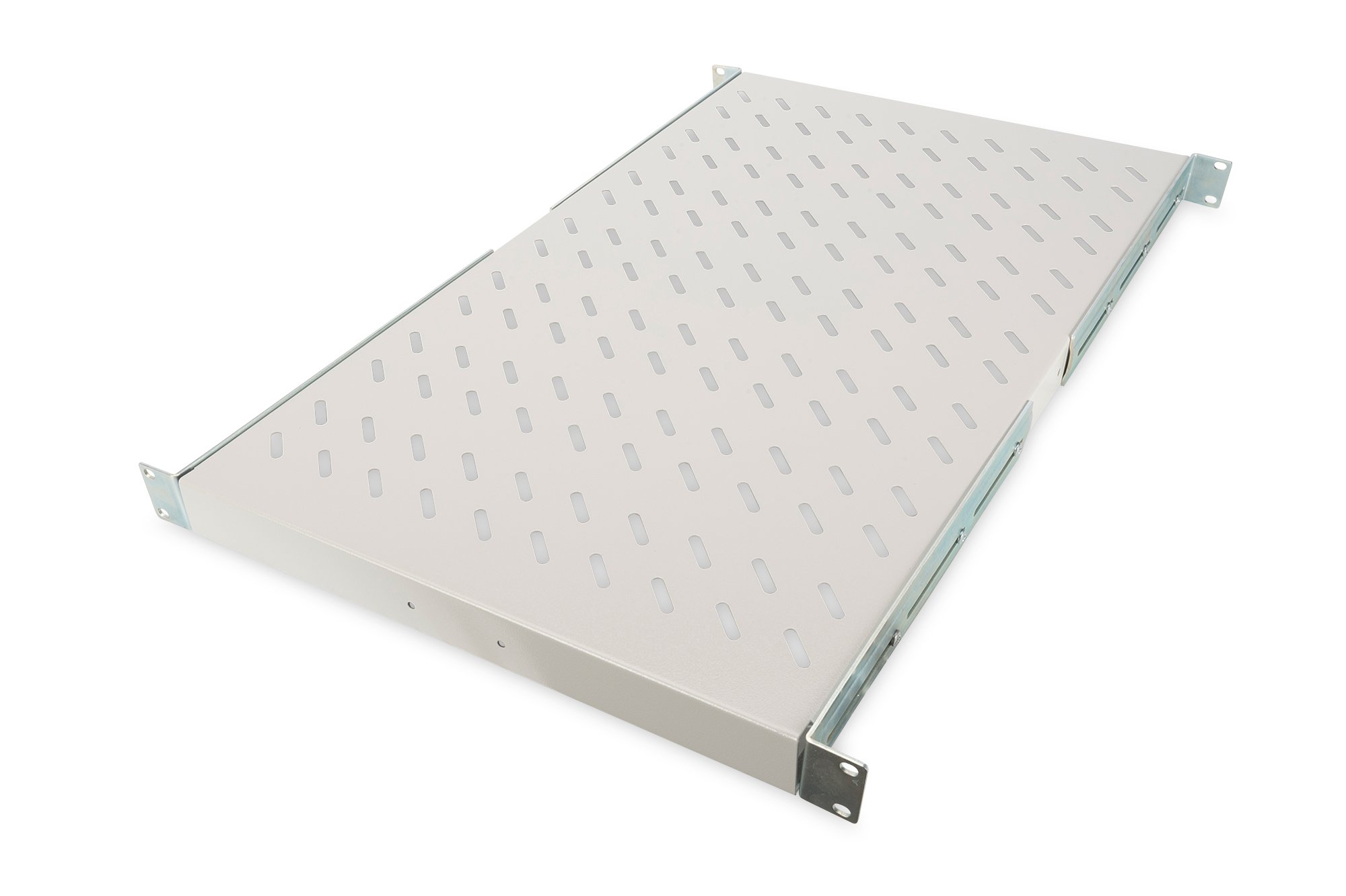 DIGITUS Shelf - Variable depth - For fixed installation - 19-inch - 1U - Load capacity 100 kg - For network and server enclosures - From 1000 mm enclosure depth - Grey