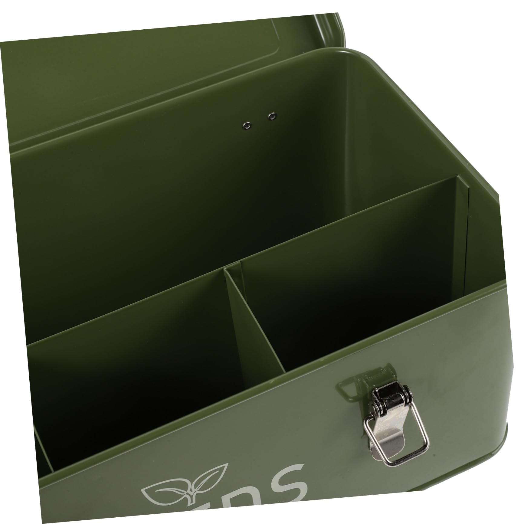 Toyvian Saatgutaufbewahrungsbox aus Eisen mit Griff und Schloss, 4 Fächer