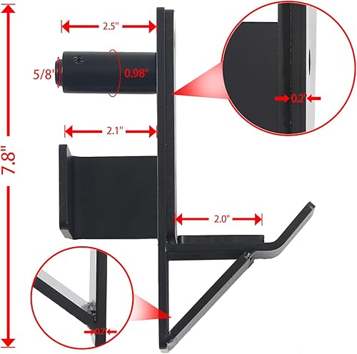 Miniatura 3 de Brazo de barra con gancho en J para jaula de alimentación de tubo de 2 x 2 pulgadas con orificio de 1 pulgada o 58 pulgadas, barra de inmersión para