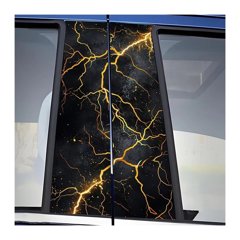 Bertdcx One Color Lightning Car B Pillar Sticker Vinyl Self Adhesive Waterproof And Scratch Auto Parts
