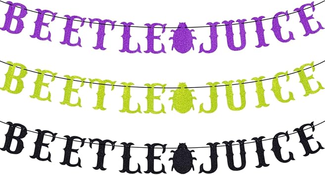 Beetle Birthday Party Banner Decorations, Halloween Christmas Glitter Beetle Themed Party Banner Supplies, Xmas Birthday Baby Shower New Year Holiday Party Banners Decor