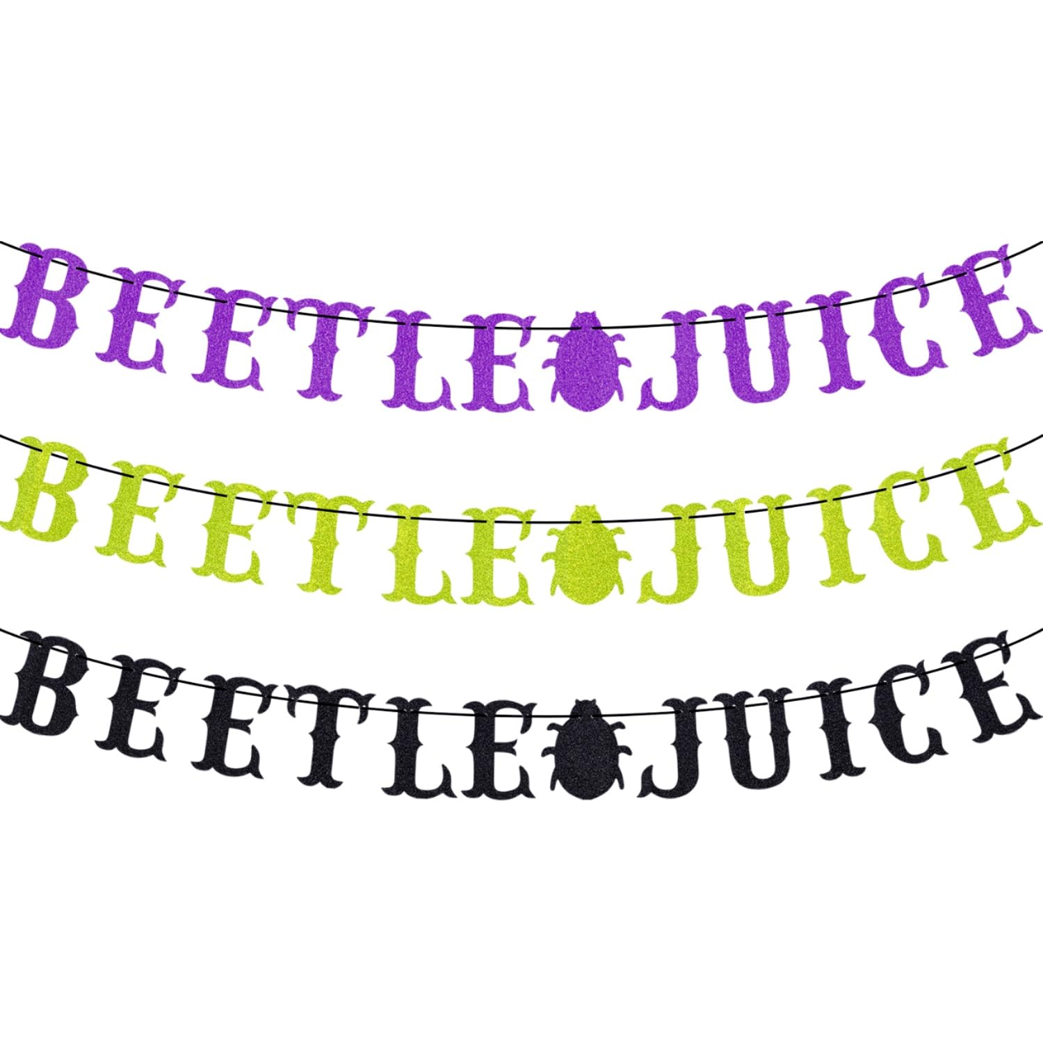 Beetle Birthday Party Banner Decorations, Halloween Christmas Glitter Beetle Themed Party Banner Supplies, Xmas Birthday Baby Shower New Year Holiday