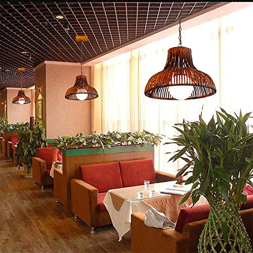 Preisvergleich Produktbild Personalisieren Bambus Kronleuchter Tropical DIY Wicker Rattan Lampenschirme Rüstung Hängeleuchte E27
