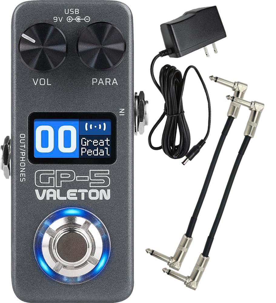 Valeton GP-5 Kompaktes Multi-Effekt-Prozessor-Pedal - SnapTone plus IR-Loader, 100+ Effekte, Bluetooth, USB-Audio-Schnittstelle, integriertes chromatisches Tuner, Kopie mit Tonebird 9 V