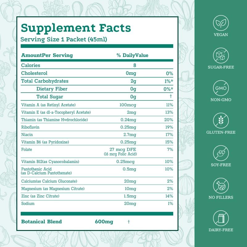 Miniatura 6 de 7 Day Clean - Bebida probiótica líquida de 24 frutas y vegetales - Fórmula de alta absorción para impulso de energía, apoyo inmunológico, salud