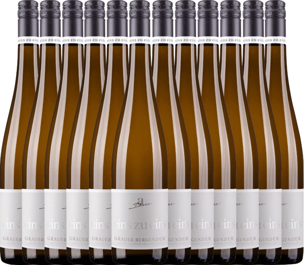 Grauer Burgunder eins zu eins Kabinett von A. Diehl - Weißwein 12 x 0,75l VINELLO - 12er - Weinpaket inkl. kostenlosem VINELLO.weinausgießer
