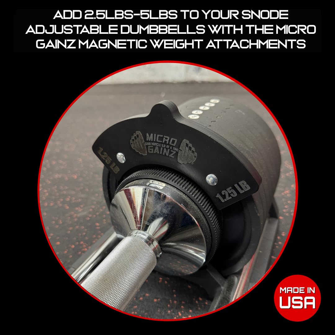 Micro Gainz 0,6 kg Magnetische Hantelbefestigung für Snode Verstellbare Hanteln, Wählen Sie 4 oder 8 Stück Magnetische Hantelscheiben, Ideal für Micro Loading Hanteln, Made in USA