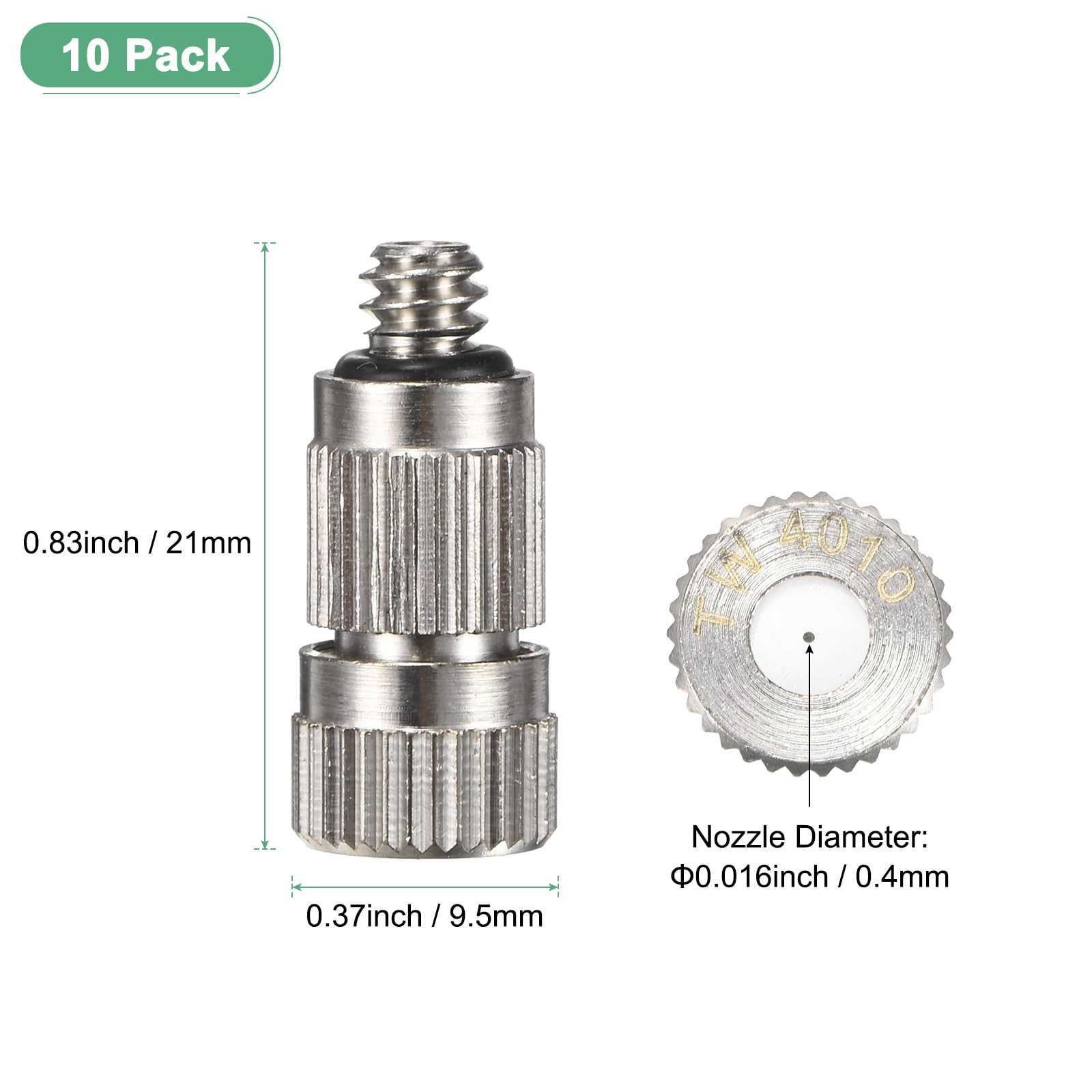 20 sztuk mosiężnych dysz zraszających, dysze zraszające o otworze 0,016"/0,4 mm, głowica dyszy zraszającej wysokociśnieniowej do systemów chłodzenia zewnętrznego/szklarni/ogrodów [3/16]
