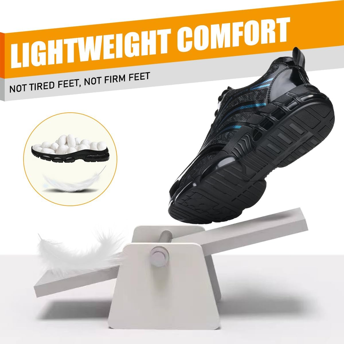 Steel Toe Work Shoes for Men Women Lightweight Comfortable Industrial & Construction Outdoors Safety Work Sneakers