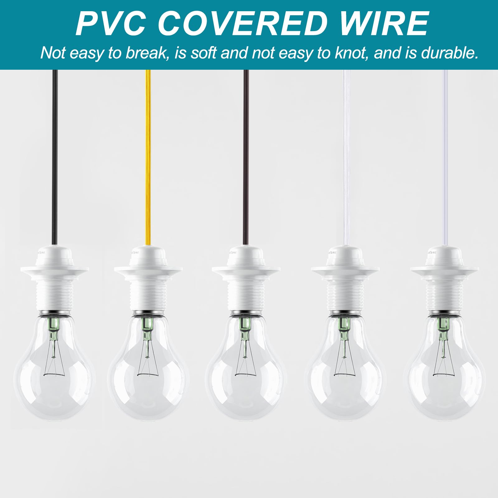 PATIKIL 200ft 18/2 Cavo Rivestito in PVC, Cavo Flessibile Elettrico Isolato per Lampada SPT-1 a 300V Resistente al Calore per Lampada LED Altoparlante, Trasparente, Certificato UL