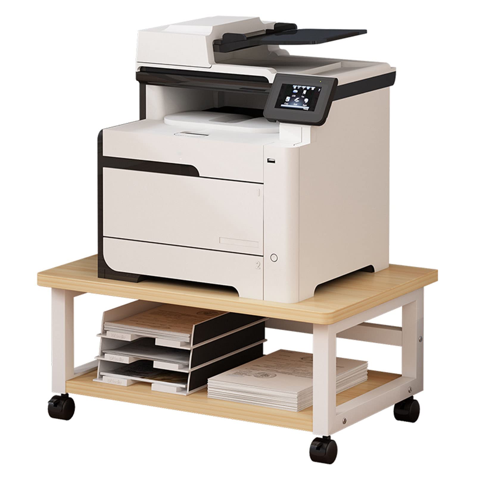 Generico Carrello per Stampante Mobile Regolabile con Ruote - Supporto Mobile sotto la scrivania per l'archiviazione in Ufficio, Versatile scaffale per stampanti, Materiali di consumo e Accessori.