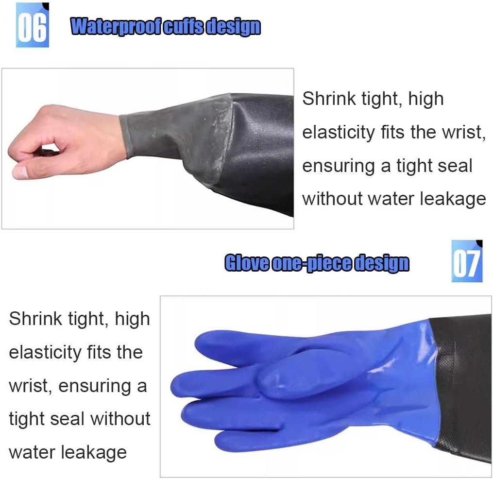 Hip Waders 1.1mm Thick PVC Fishing Pants With Wading Boots, One Piece Zipper Waterproof Suit With Rubber Gloves (Black2,10.5)