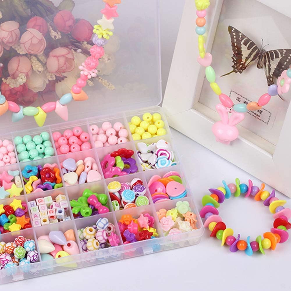Pamidhar Bracelet Making Kit Children's Jewelry Making Kit - DIY Bracelets, Necklace, Hairband, and Rings Craft Kits - Plastic Beads for Kids Crafts - Birthday Gift 4