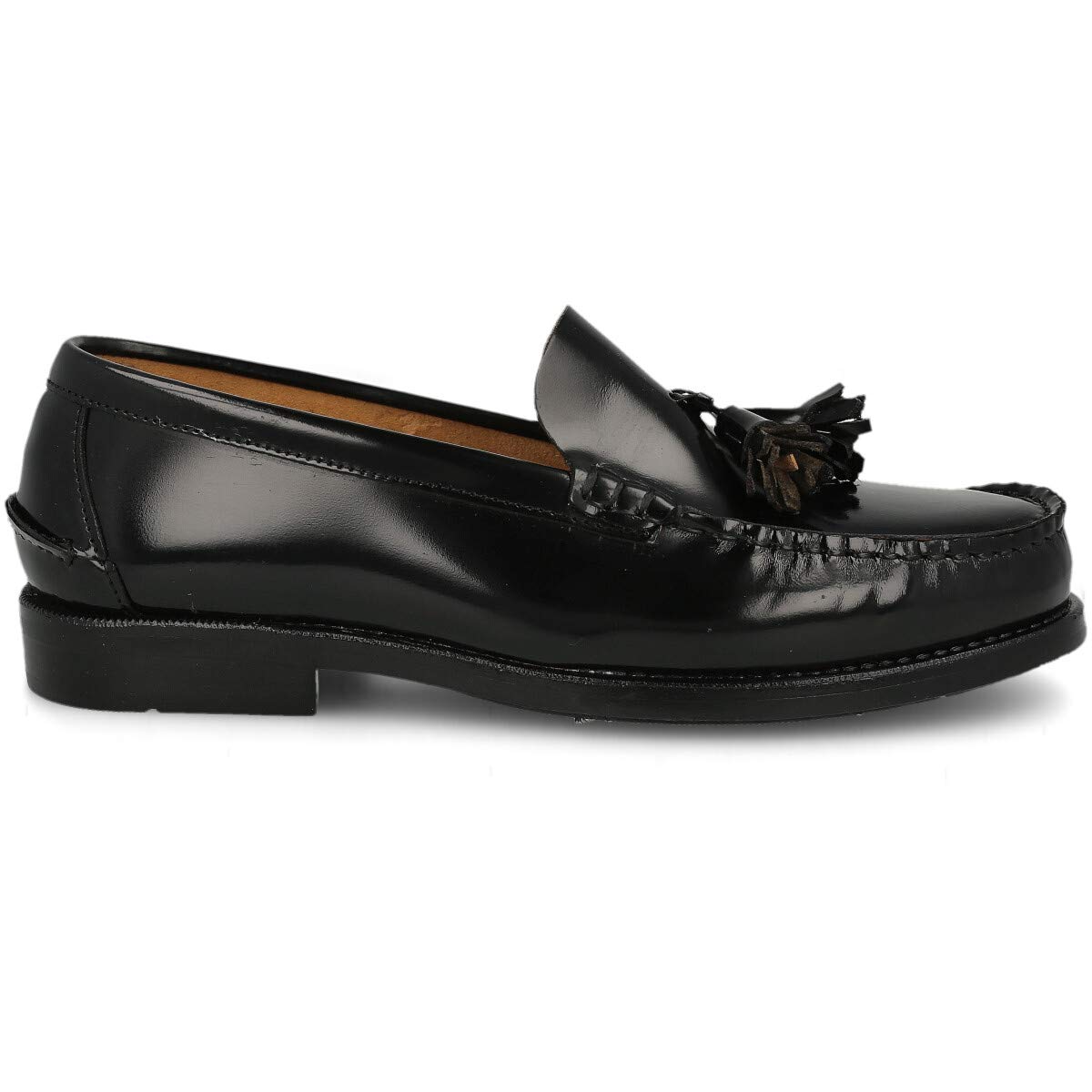 Mocasin de Piel para Hombre. Hechos en España. Zapato Clasico Antifaz y Borlas para Caballero. Piso de Goma Muy Flexible. Piel Florentic Antiarrugas