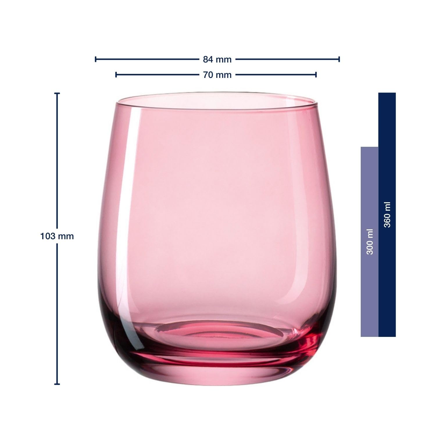 LEONARDO HOME Trinkgläser SORA (6er Set) • Bunte Wassergläser (360 ml) • 6 Farben • Spülmaschinenfest & Langlebig • Mehrfarbige Gläser für Zuhause, Restaurants & Partys • Saft-Glas Sora • 047289 | Gläser, Wasser-Gläser, Trink-Becher in 6 Farben 360 ml, Bu