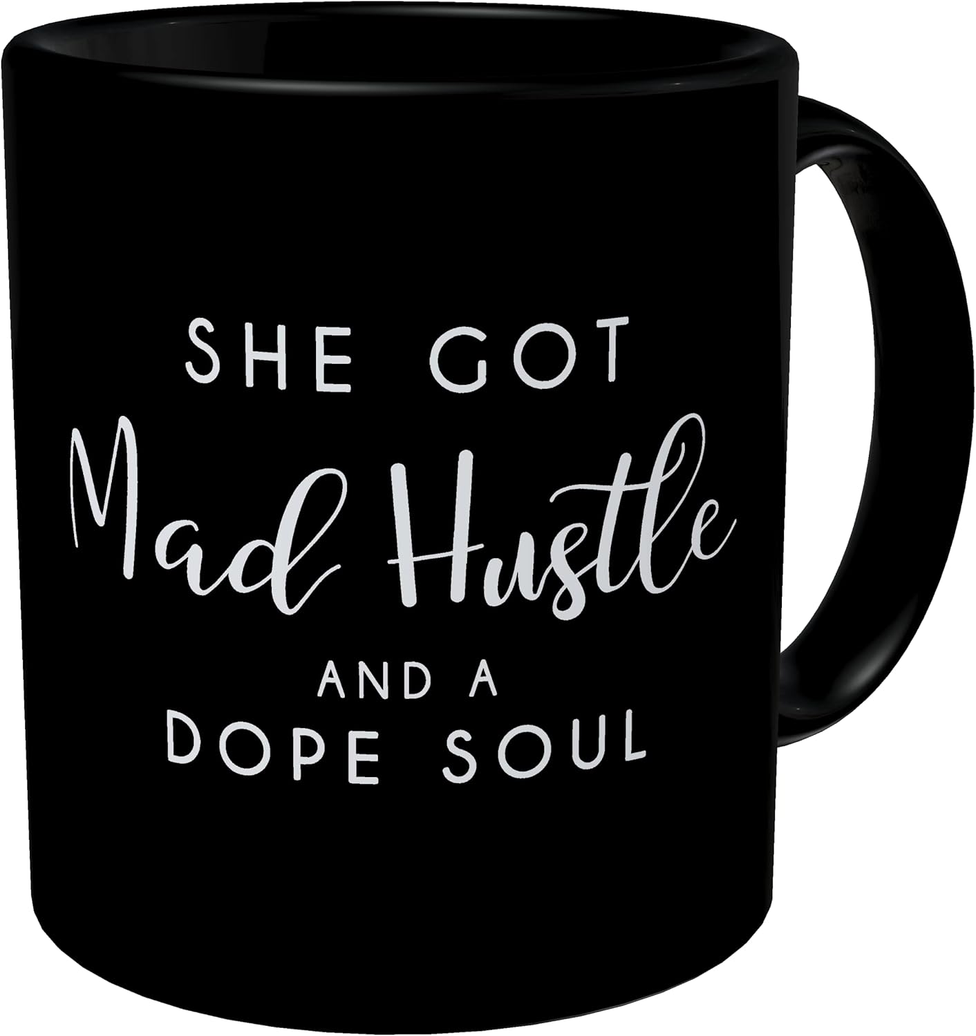 della Pace Black 11 Ounces Funny Coffee Boss Lady Mug She Got Mad Hustle And A Soul Sarcastic Boss Mom Women Sister Intern Mother Wife Hanukkah Manager : Home & Kitchen
