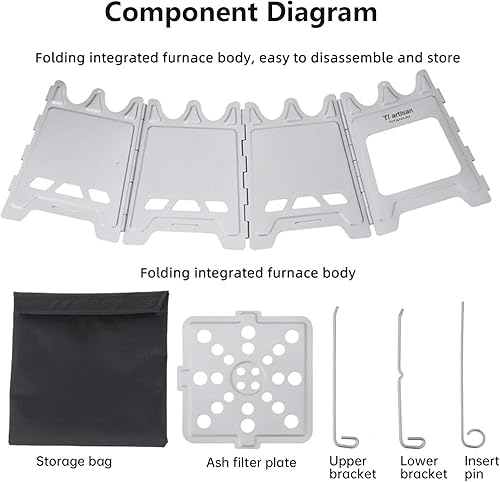 Miniatura 9 de Estufa de leña de titanio Plegable Camping Mochilero Estufa portátil de alcohol de madera para acampar al aire libre Picnic BBQ