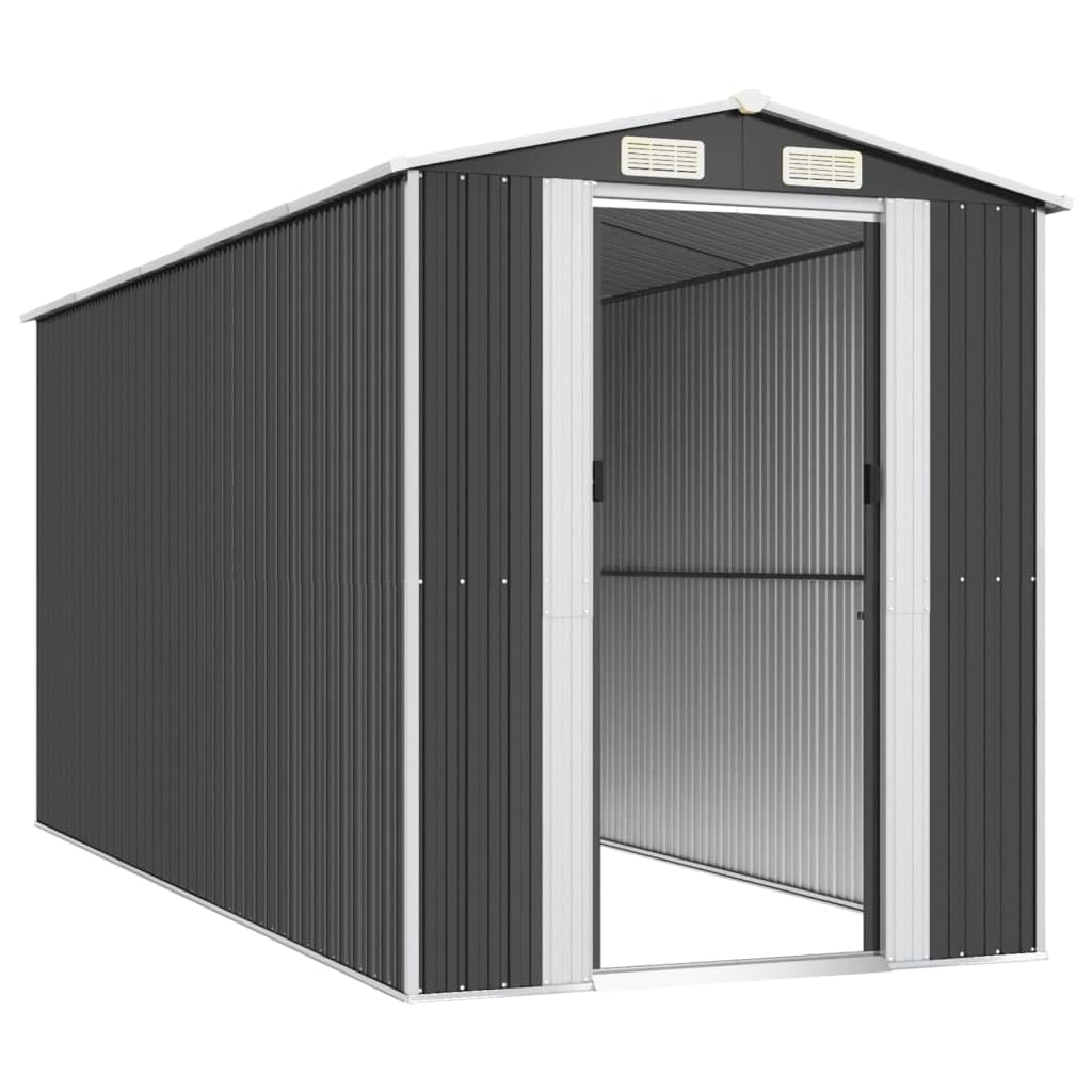 Générique Abri de Jardin Anthracite 192x440x223 cm Acier galvanisé,Maison & Jardin,Pelouses & Jardins,Vie en extérieur,Structures extérieures,Cabanes & abris de Jardin,3147452