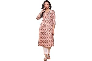 Women's Cotton Floral Printed Straight Kurta
