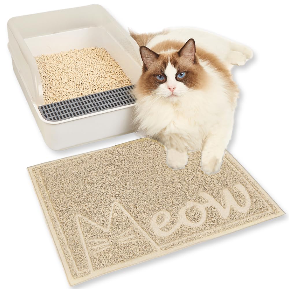 JanYoo Katzenstreu Matte 50x35cm - Wasserdichte PVC Matte Für Katzenklo