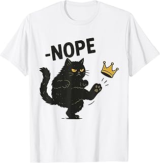 Nope No Kings In America Black Cat We The People Political T-Shirt