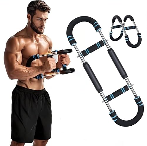 Power Twister Bar Arm Trainer 60-100lb Adjustable Resistance, Chest Expander