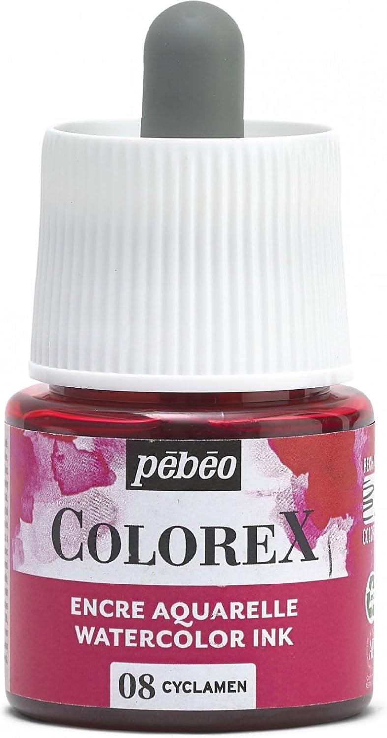 Pébéo - Colorex Ink 45 ML Spring Green - Colorex Watercolour Ink Pébéo - Velvet Effect Ink Colour - Multi-Tool Drawing Ink All Supports - 45 ML - Spring Green