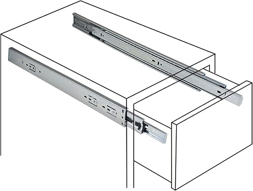 Miniatura 5 de Gobrico Deslizadores de cajones de cierre suave de 22 pulgadas, caminos de cajones de extensión completa resistentes, rieles de cajón de rodamiento