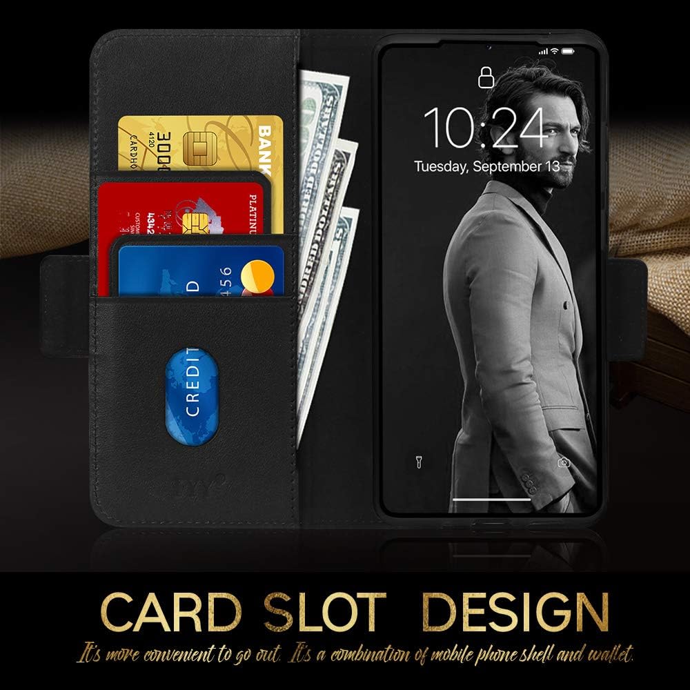 Super Deal Product FYY Case for Samsung Galaxy S20 5G 6.2” Luxury [Cowhide Genuine Leather][RFID Blocking] Wallet Case Handmade Flip Folio Case Cover with [Kickstand Function] and[Card Slots] for Galaxy S20 5G Black