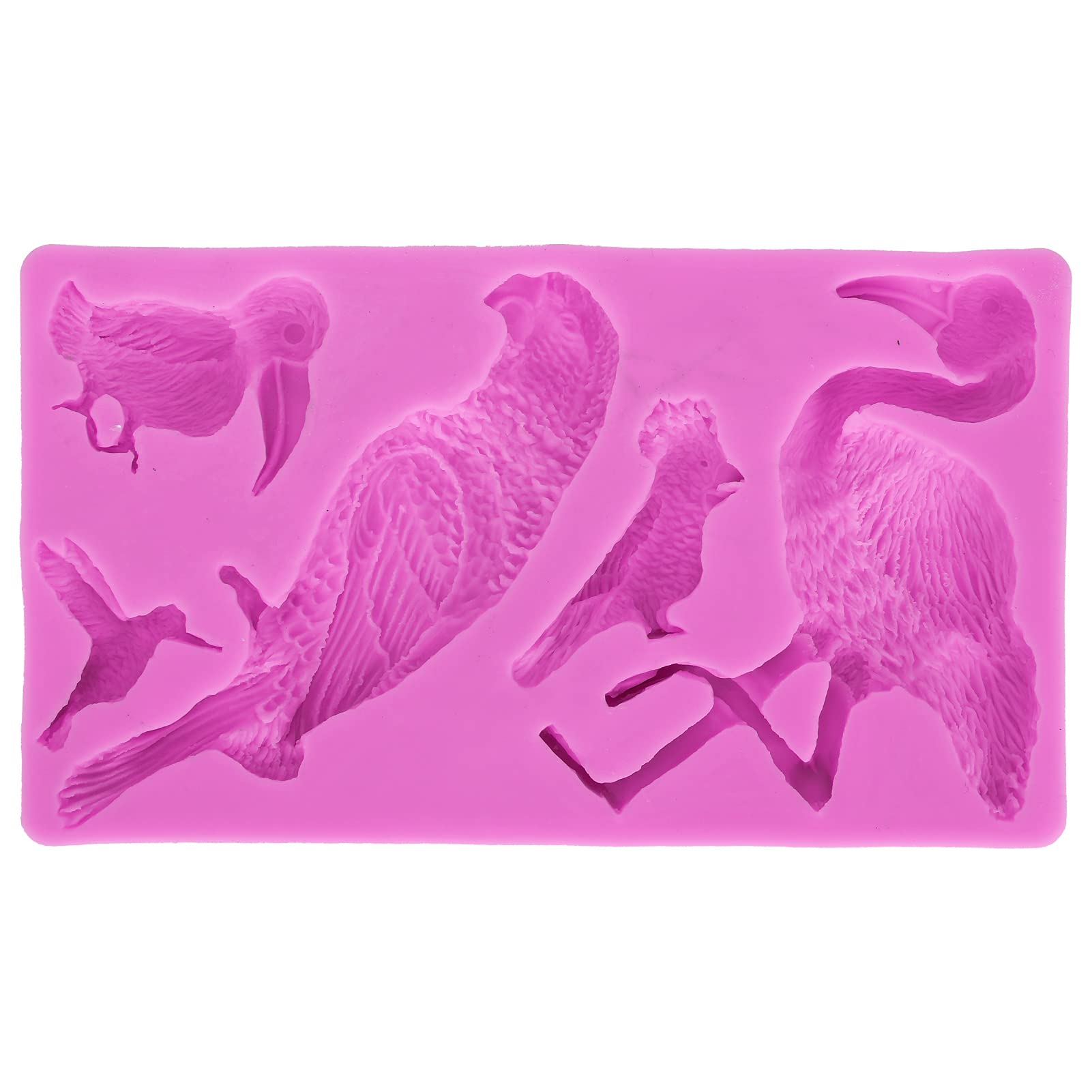 Molde de fondant con patrón de pájaro rosa para decorar pasteles en fiestas
